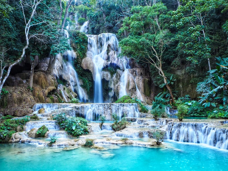 kuang si waterfall