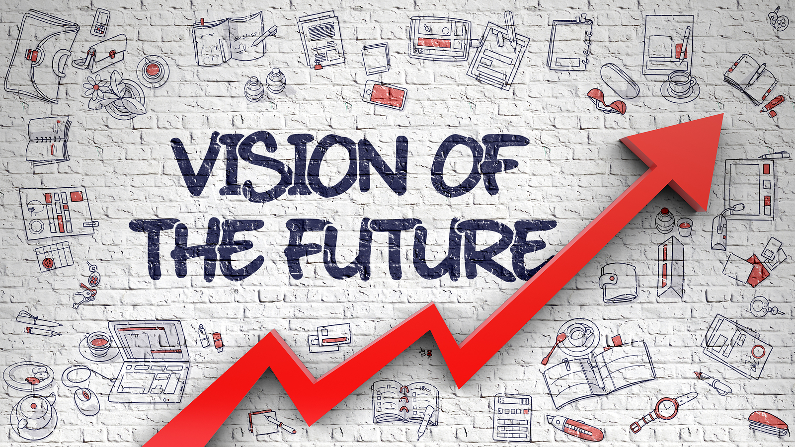 vision of the future increase concept with hand drawn icons ar